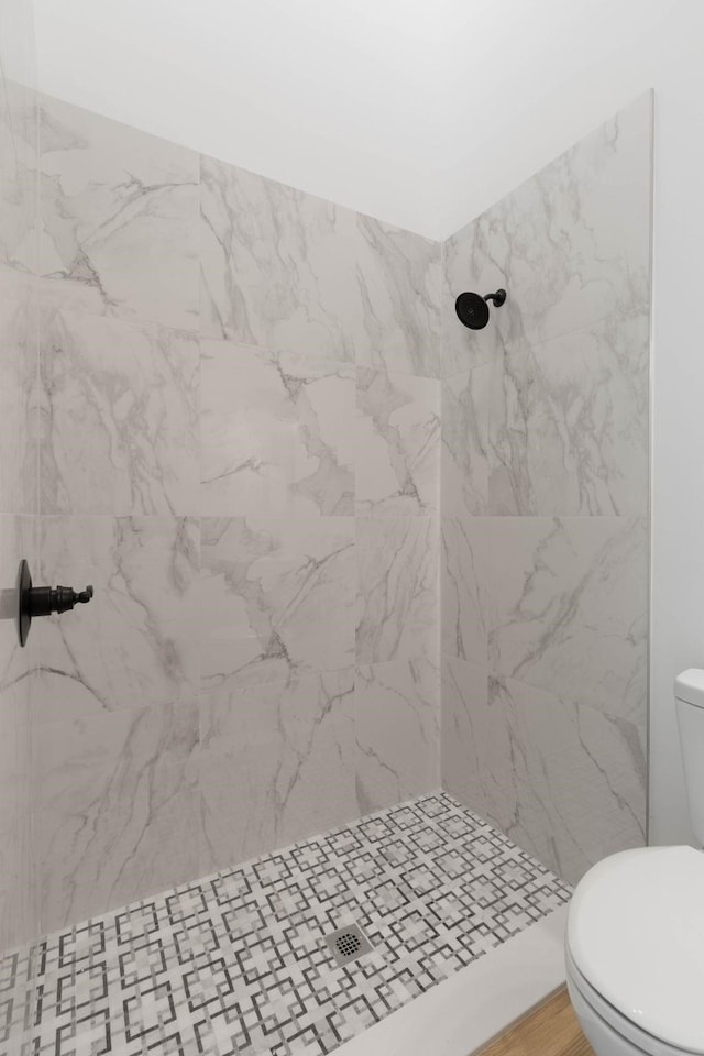 461 S Woodlawn St, Saint Augustine, FL 32084 - bathroom featuring toilet and a marble finish shower