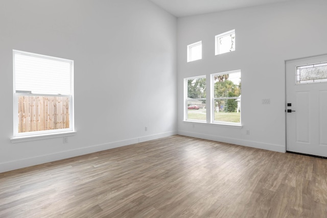 461 S Woodlawn St, Saint Augustine, FL 32084 - foyer with a towering ceiling and wood finished floors