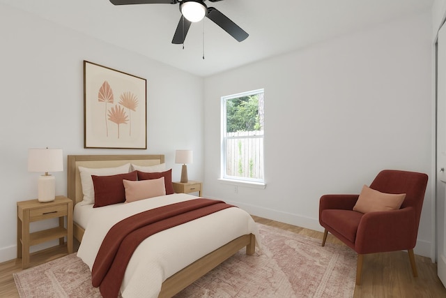 461 S Woodlawn St, Saint Augustine, FL 32084 - bedroom with wood finished floors and ceiling fan