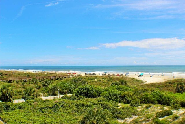 property view of water with a beach view