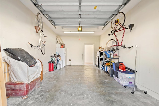 garage featuring freestanding refrigerator