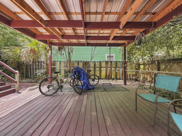 8 Davis St, Saint Augustine, FL 32084 - wooden terrace with a fenced backyard