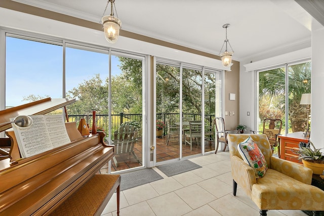 sunroom featuring a wealth of natural light