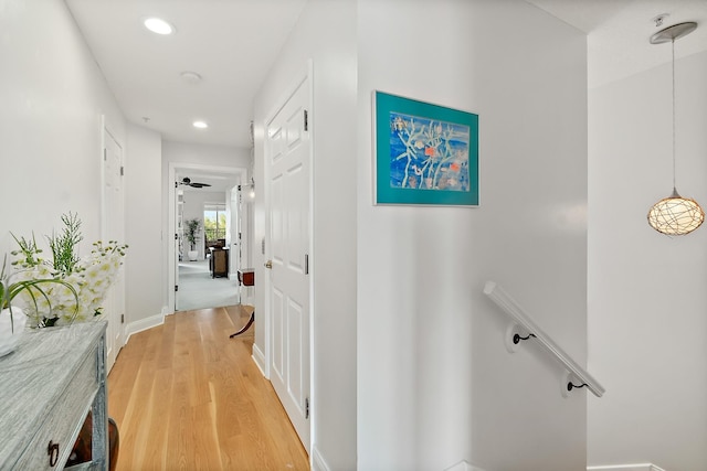 hallway featuring light hardwood / wood-style flooring