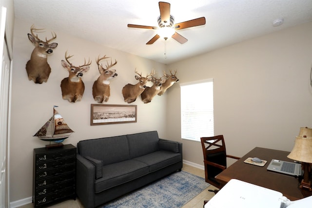 326 Gianna Way, Saint Augustine, FL 32086 - home office with ceiling fan and baseboards