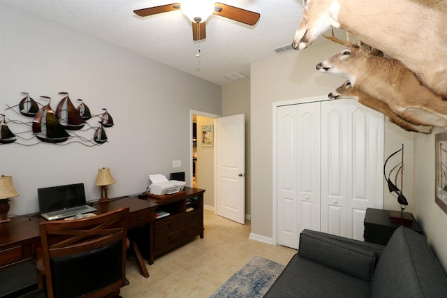 326 Gianna Way, Saint Augustine, FL 32086 - office with light tile patterned floors and ceiling fan