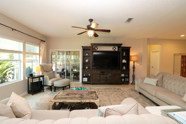 326 Gianna Way, Saint Augustine, FL 32086 - living area featuring ceiling fan and recessed lighting