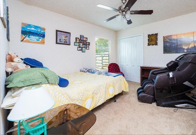 142 Patriot Ln, Elkton, FL 32033 - carpeted bedroom featuring a closet and a ceiling fan