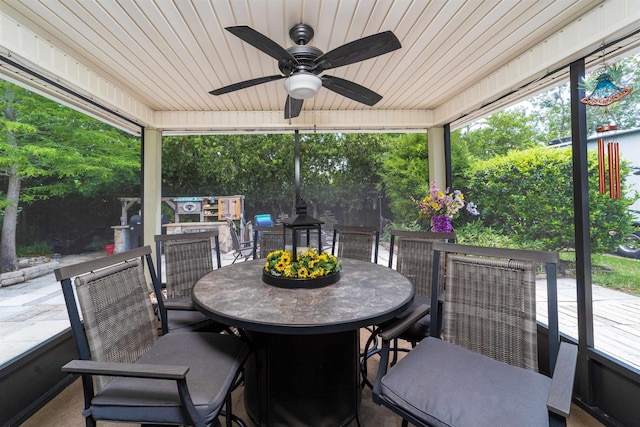 142 Patriot Ln, Elkton, FL 32033 - view of patio / terrace with outdoor dining area and ceiling fan