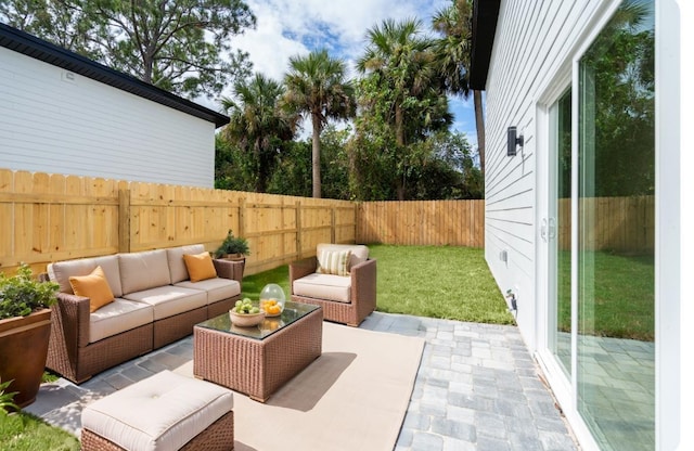 view of patio / terrace with an outdoor hangout area