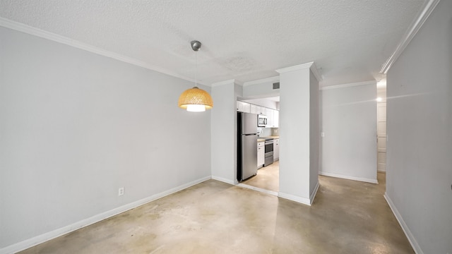 5811 Atlantic Blvd Unit 57, Jacksonville, FL 32207 - unfurnished dining area with concrete flooring, a textured ceiling, and ornamental molding