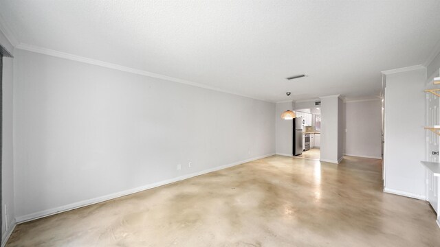 5811 Atlantic Blvd Unit 57, Jacksonville, FL 32207 - unfurnished living room with concrete floors and ornamental molding