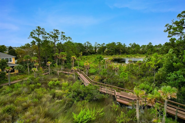 2200 Vista Cove Rd, Saint Augustine, FL 32084 - exterior space featuring a water view, a forest view, and fence