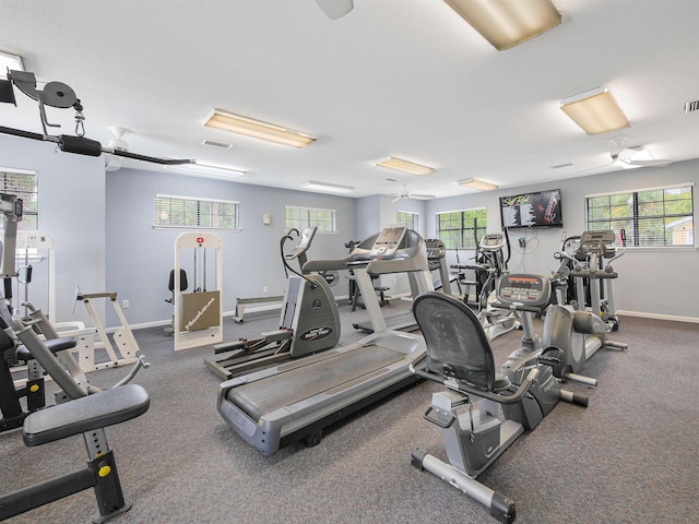 2200 Vista Cove Rd, Saint Augustine, FL 32084 - workout area featuring baseboards, visible vents, and plenty of natural light