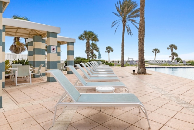 view of patio / terrace with a community pool