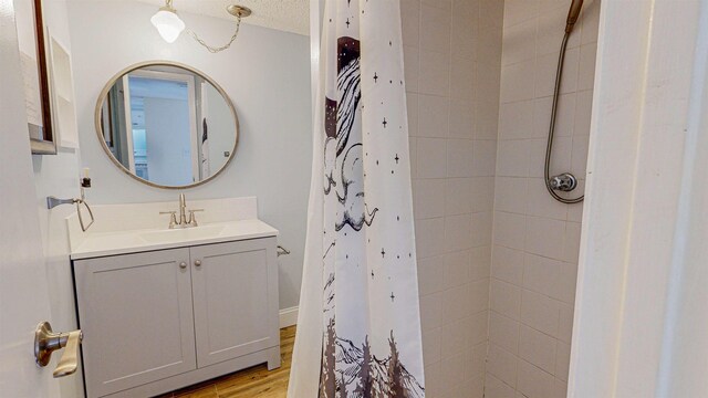 7175 A1A S # F238 # F238, Saint Augustine, FL 32080 - full bath with wood finished floors, tiled shower, and vanity