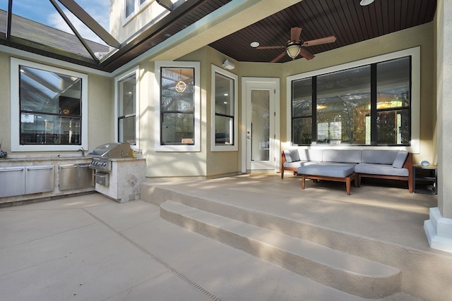 545 Sebastian Sq, Saint Augustine, FL 32095 - view of patio featuring a ceiling fan and an outdoor living space