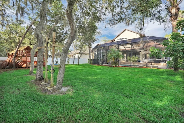 545 Sebastian Sq, Saint Augustine, FL 32095 - view of yard with a lanai