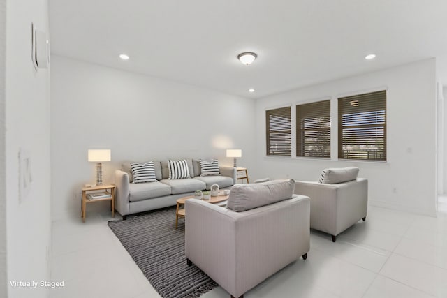150 Shell Creek Ct, Saint Augustine, FL 32086 - living area with light tile patterned floors, recessed lighting, and baseboards
