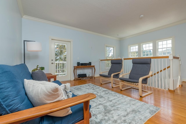 313 S Forest Dune Dr, Saint Augustine Beach, FL 32080 - living room with ornamental molding and wood finished floors