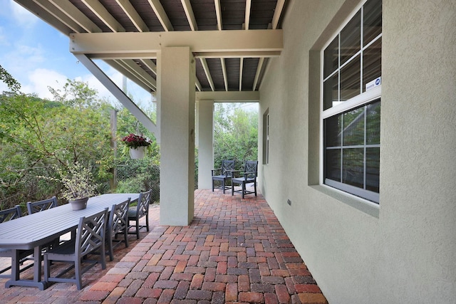 view of patio featuring outdoor dining space