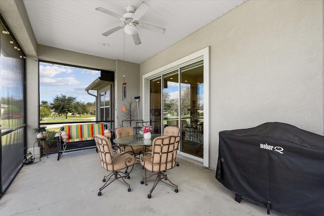 552 Christina Dr, Saint Augustine, FL 32086 - sunroom / solarium with outdoor dining space and ceiling fan