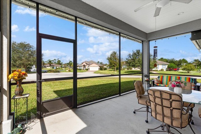 552 Christina Dr, Saint Augustine, FL 32086 - sunroom / solarium with a ceiling fan and plenty of natural light