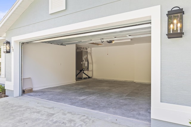 garage with heating unit