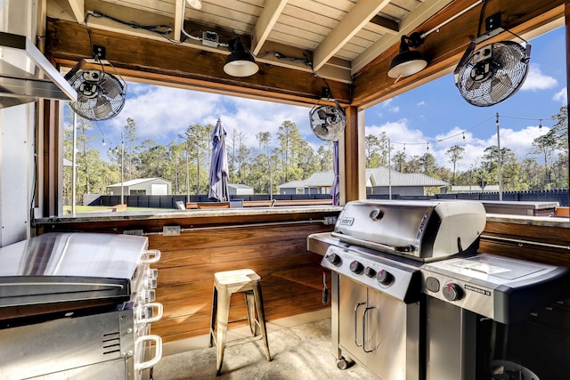 view of patio with a grill