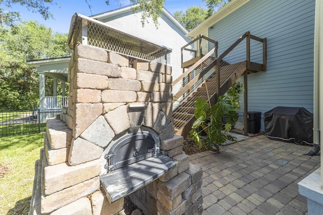 1036 Saltwater Cir, Saint Augustine, FL 32080 - view of patio / terrace with area for grilling and stairs