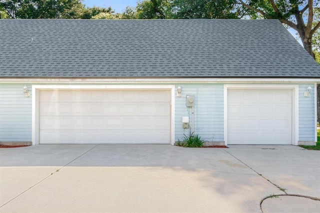 view of garage