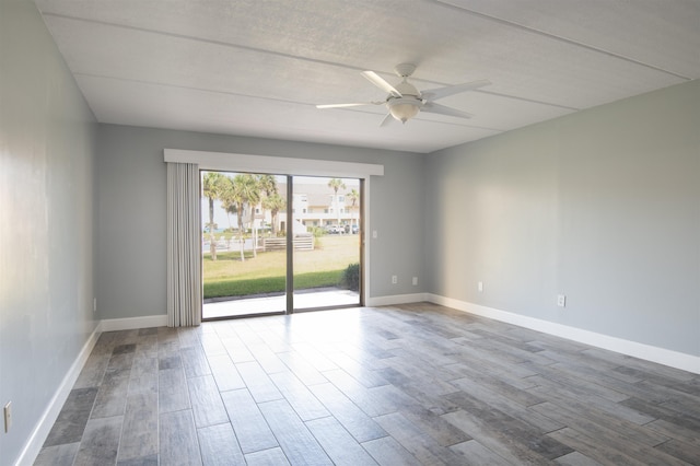8550 S A1A # 331, Saint Augustine, FL 32080 - empty room with ceiling fan and dark wood-type flooring