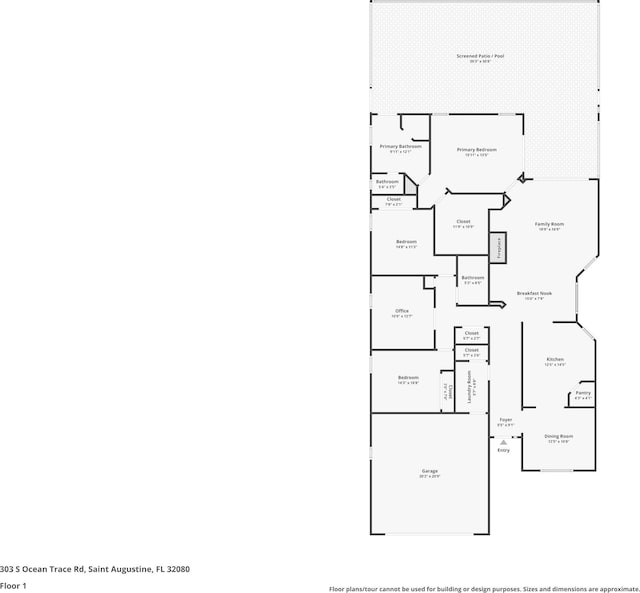 303 S Ocean Trace Rd, Saint Augustine, FL 32080 - floor plan / room layout