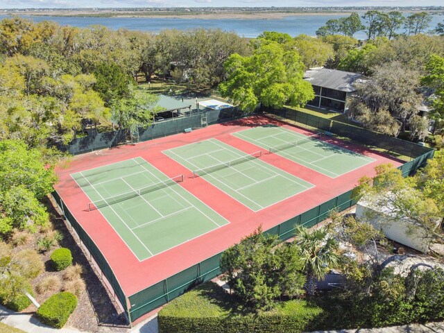 3 Tarragona Ct, Saint Augustine, FL 32086 - view of tennis court featuring a water view