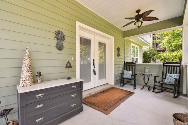 137 Twine St, Saint Augustine, FL 32084 - view of patio / terrace featuring french doors and a ceiling fan