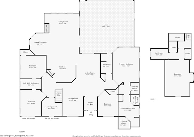 700 N Indigo Ter, Saint Johns, FL 32259 - property floor plan