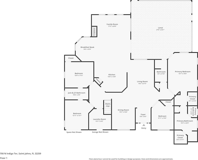 700 N Indigo Ter, Saint Johns, FL 32259 - home floor plan