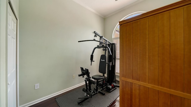 700 N Indigo Ter, Saint Johns, FL 32259 - exercise area featuring crown molding and baseboards