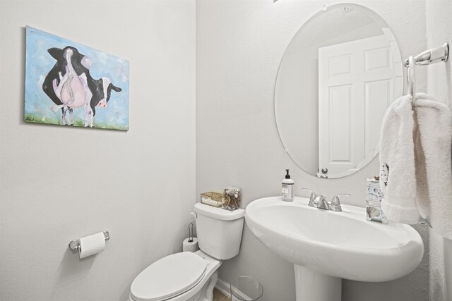 half bathroom featuring a sink and toilet