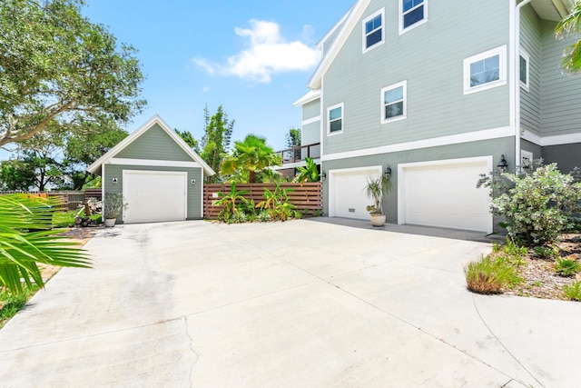 view of side of property featuring a garage