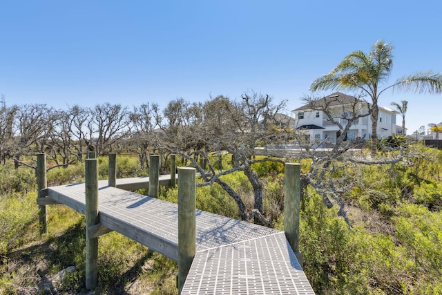 view of home's community featuring a dock