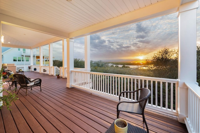 view of deck at dusk