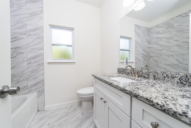 4350 Theresa St, Hastings, FL 32145 - full bathroom featuring marble finish flooring, vanity, and bathtub / shower combination