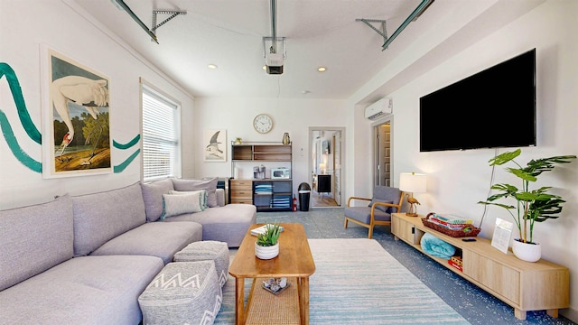 16/18/20 Inlet Pl, Saint Augustine, FL 32080 - living room featuring an AC wall unit and recessed lighting