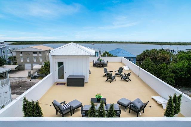 16/18/20 Inlet Pl, Saint Augustine, FL 32080 - view of patio / terrace with a water view and outdoor lounge area