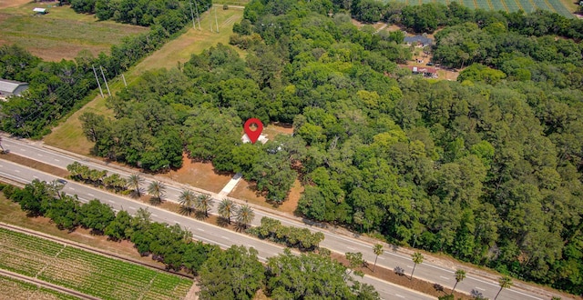 birds eye view of property with a rural view