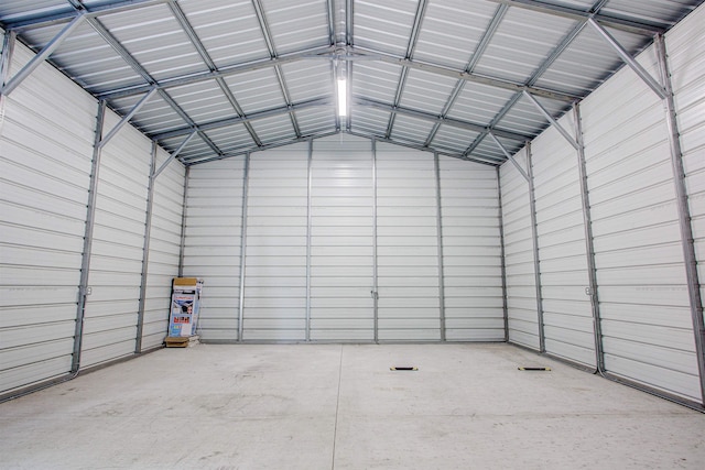 garage featuring metal wall