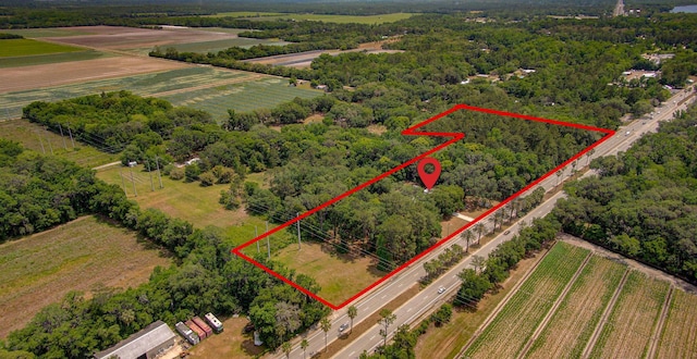 aerial view with a rural view
