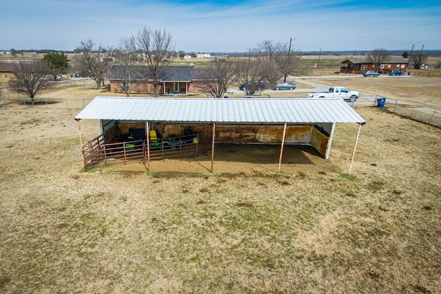 drone / aerial view with a rural view