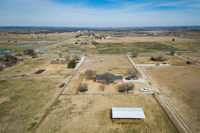 bird's eye view with a rural view